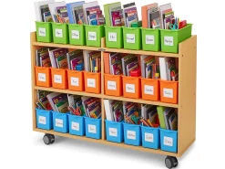 Flex-Space Mobile Storage Bin Center for 24 Students - Maple