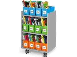 Flex-Space Mobile Storage Bin Center for 12 Students - Gray