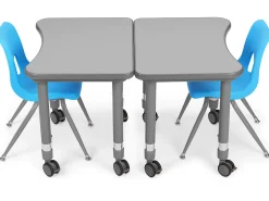 Flex-Space Mobile Student Desk with Book Box - Gray