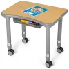Flex-Space Mobile Student Desk with Book Box - Maple