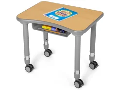 Flex-Space Mobile Student Desk with Book Box - Maple