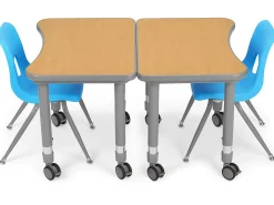 Flex-Space Mobile Student Desk - Maple