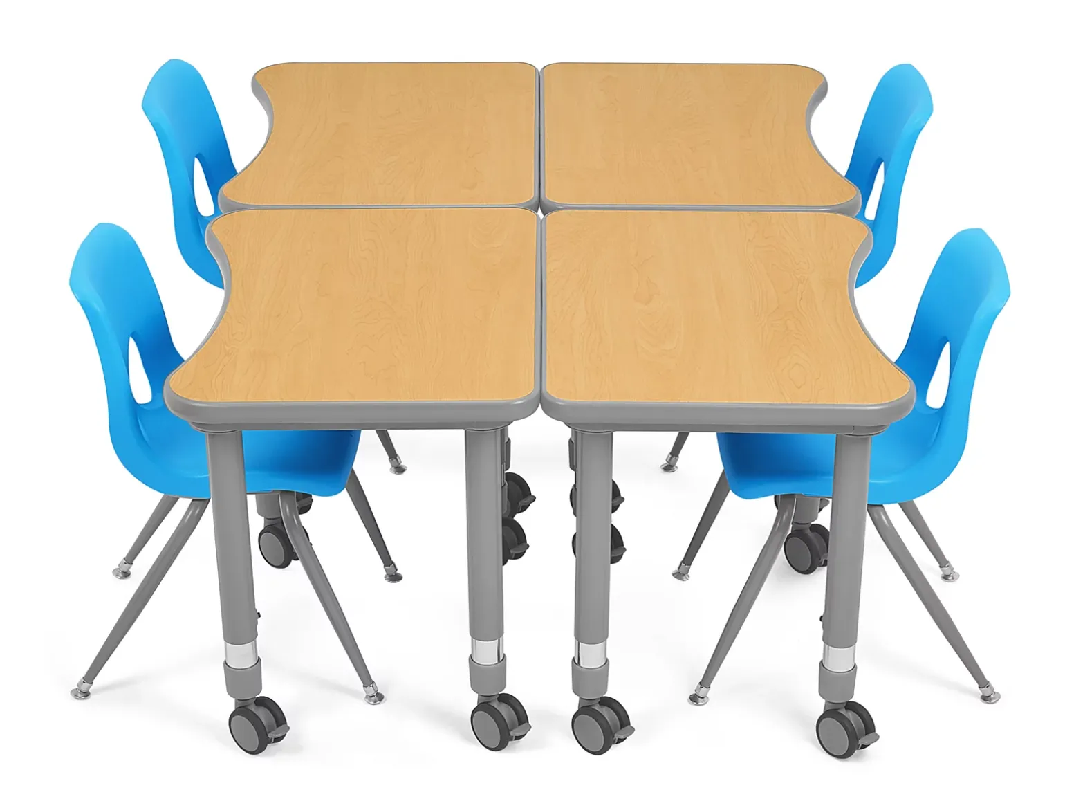 Flex-Space Mobile Student Desk - Maple