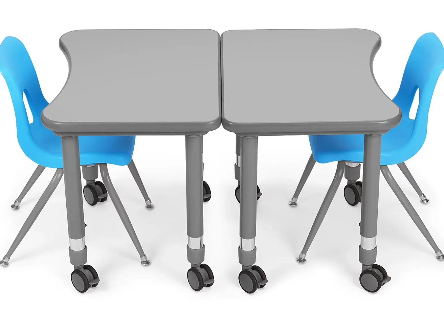 Flex-Space Mobile Student Desk - Gray