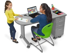 Flex-Space Mobile Teacher Desk - Gray