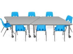Flex-Space Mobile Trapezoid Table - Gray