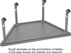 Flex-Space Mobile Trapezoid Table - Gray