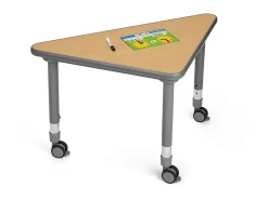 Flex-Space Mobile Triangular Student Desk - Maple