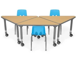 Flex-Space Mobile Triangular Student Desk - Maple
