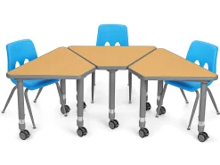 Flex-Space Mobile Wedge Student Desk - Maple