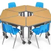 Flex-Space Mobile Wedge Student Desk with Book Box - Maple