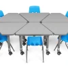 Flex-Space Mobile Wedge Student Desk - Gray