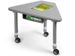 Flex-Space Mobile Wedge Student Desk with Book Box - Gray