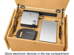 Flex-Space Store-It-All Mobile Locking Media Tower - Maple