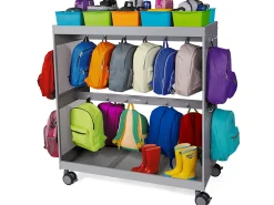 Flex-Space Student Storage Backpack Cart - Gray