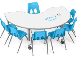 Flex-Space Write & Wipe Group Table Teaching Zone