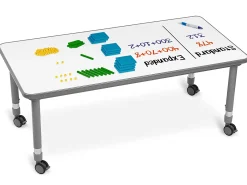Flex-Space Write & Wipe Mobile Rectangular Table