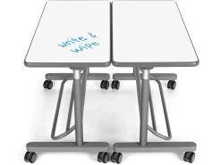 Flex-Space Write & Wipe Mobile Standing Desk for Two