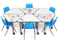 Flex-Space Write & Wipe Mobile Wedge Student Desk