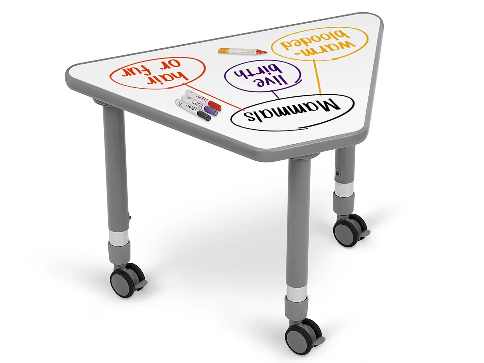 Flex-Space Write & Wipe Mobile Wedge Student Desk