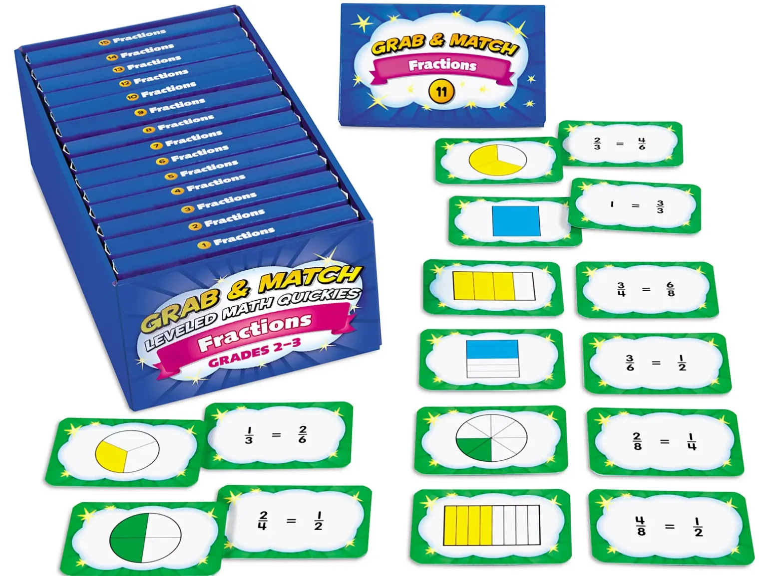 Grab & Match Leveled Fractions Quickies - Gr. 2-3