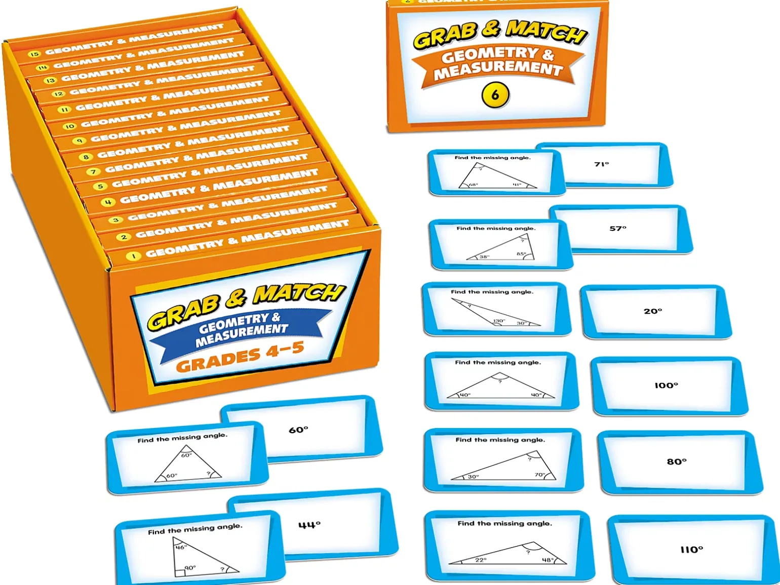 Grab & Match Leveled Geometry & Measurement Quickies - Gr. 4-5