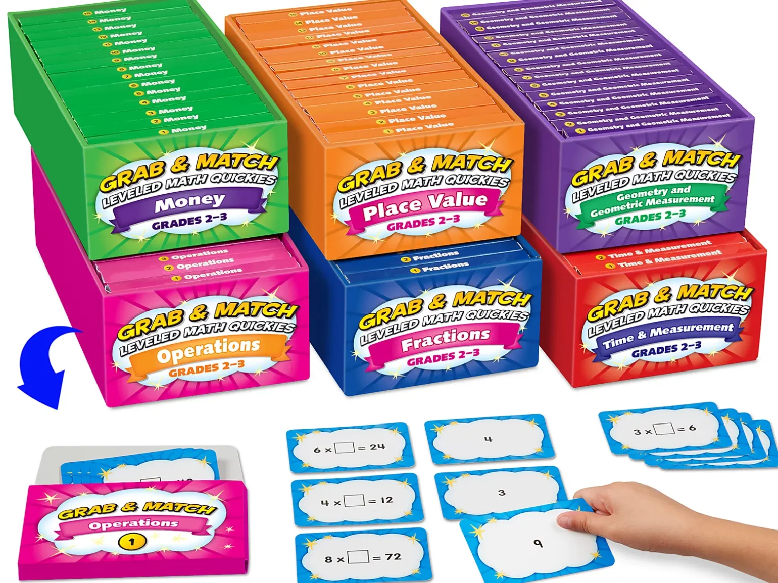 Grab & Match Leveled Math Quickies - Gr. 2-3 - Complete Set
