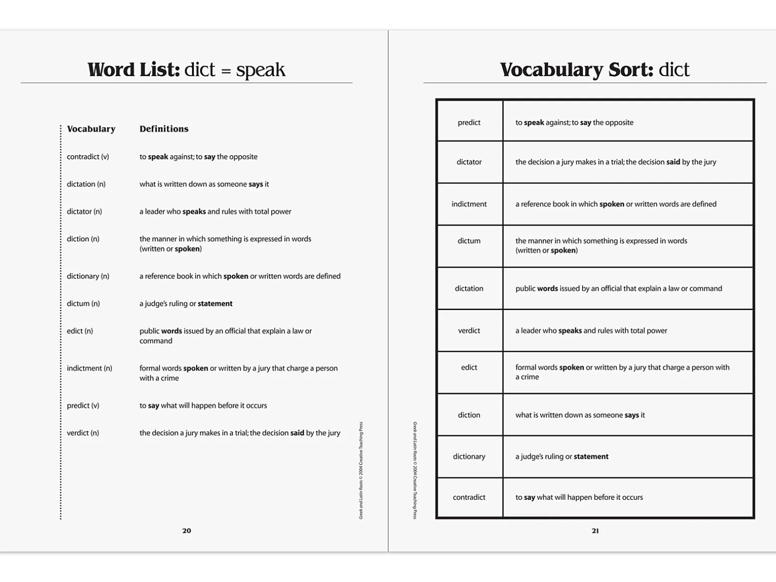 Greek & Latin Roots Workbook