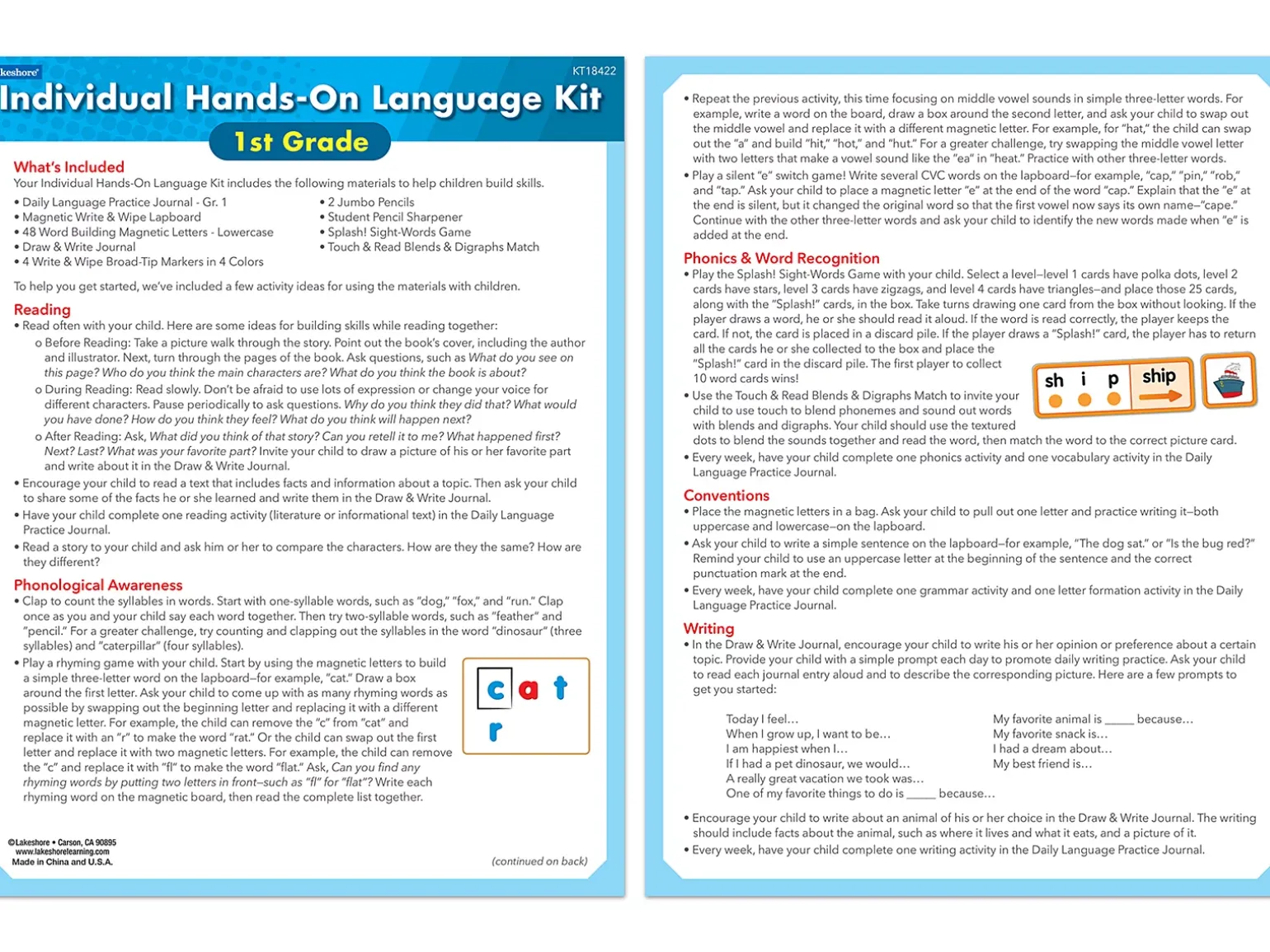 Individual Hands-On Language Kit – Gr. 1