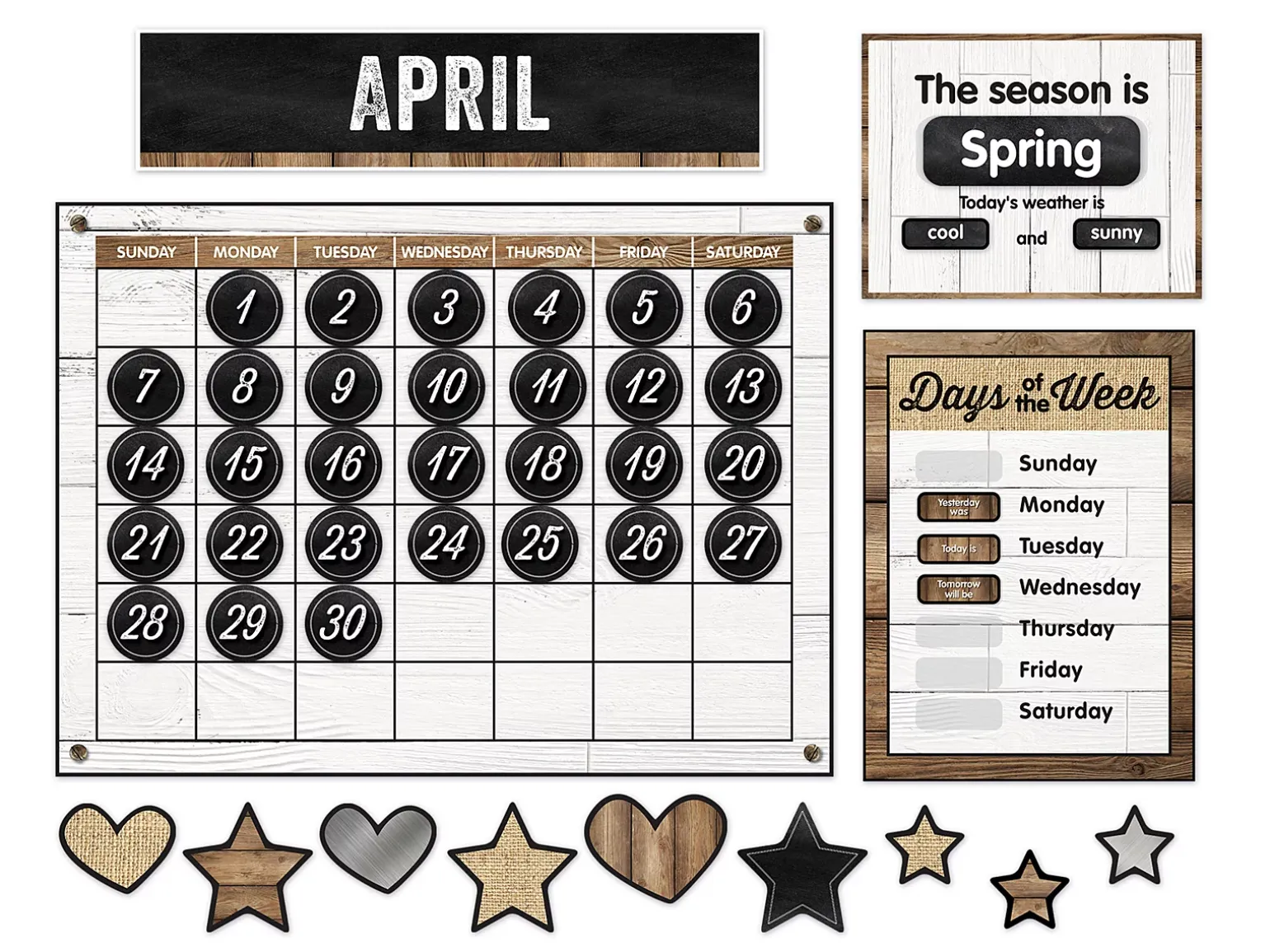 Industrial Chic Calendar Bulletin Board Set