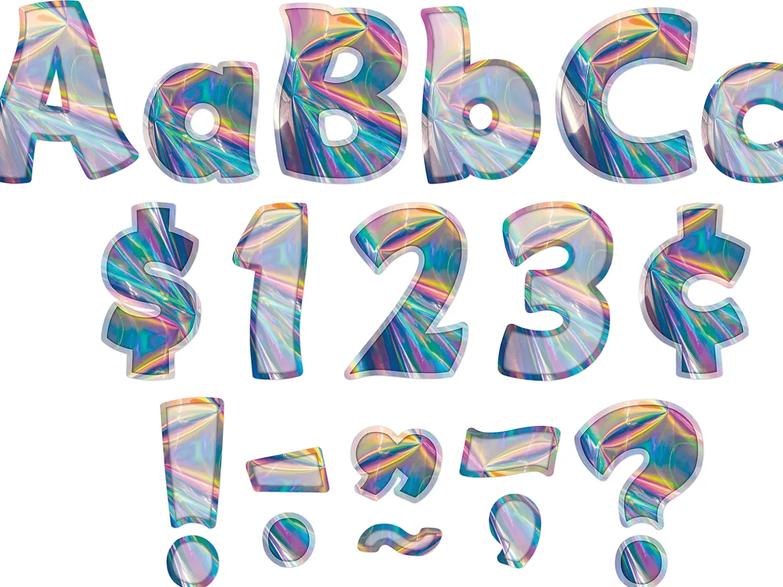 Iridescent 4" Punch-Out Letters