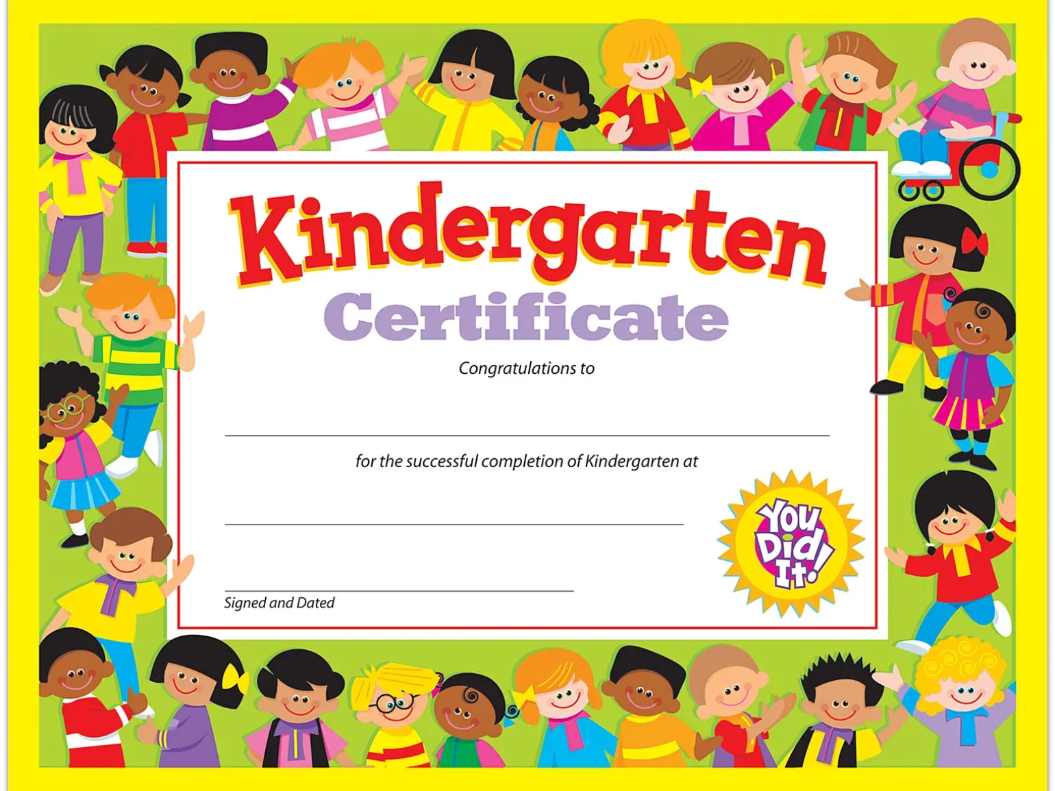 Kindergarten Graduation Certificates