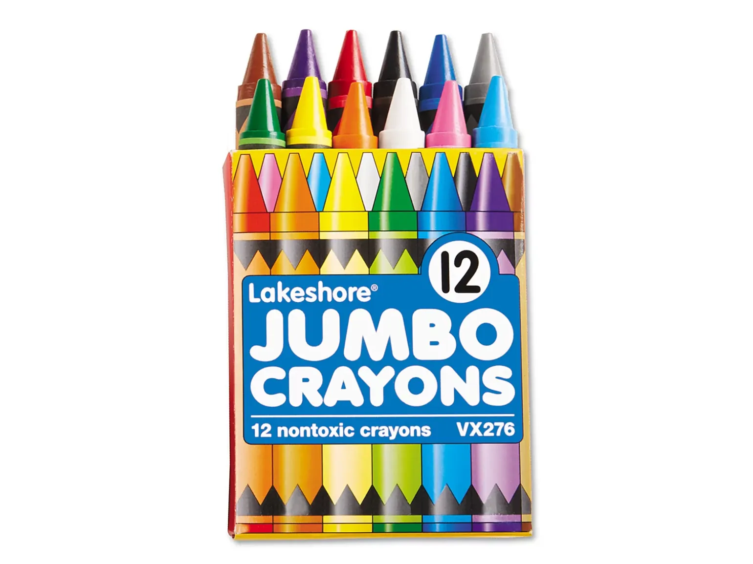 Lakeshore 12-Color Jumbo Crayons - Student Pack