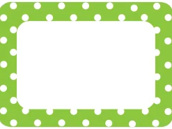 Lime Green Polka Dot Name Tags
