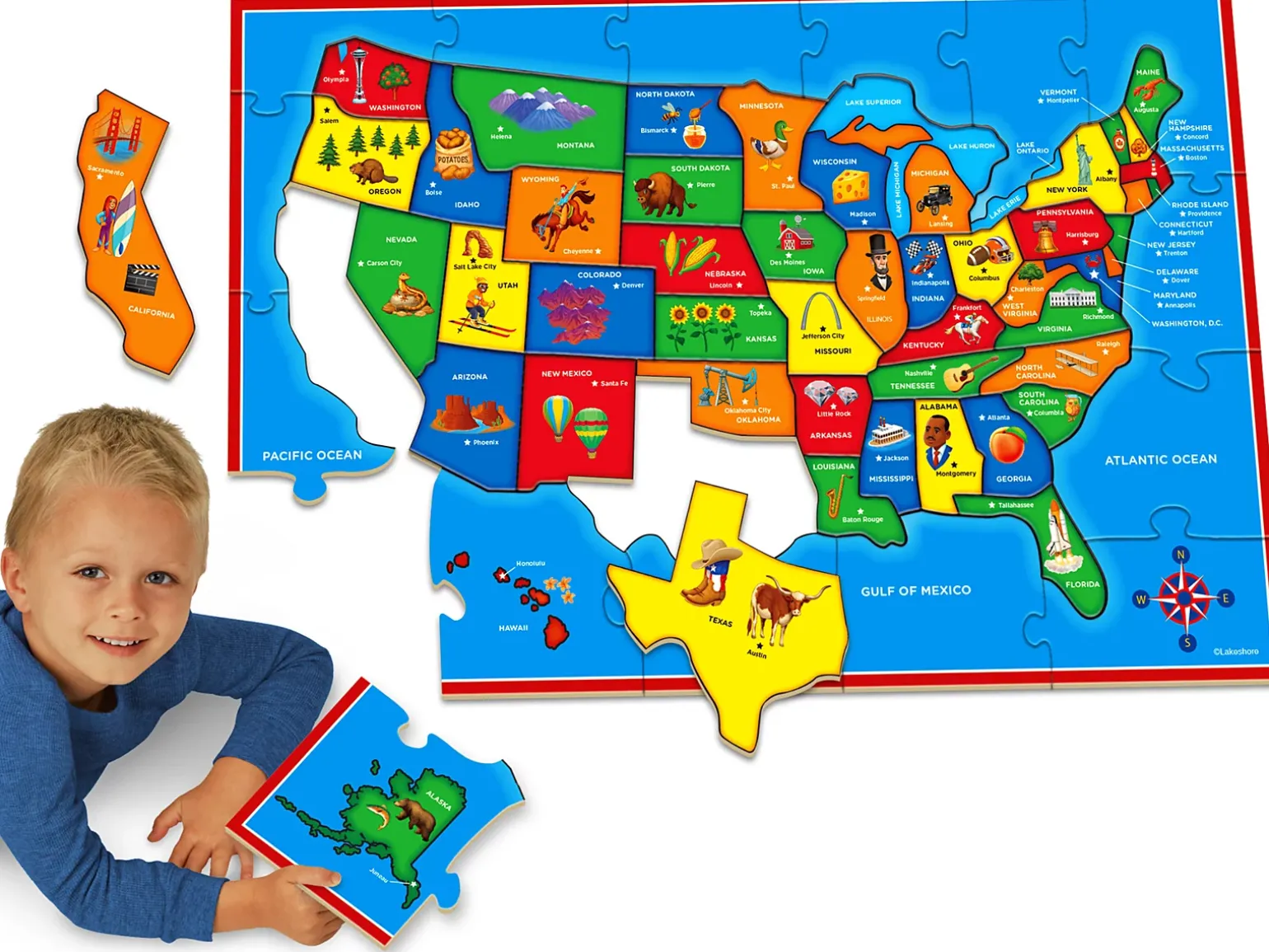 Map of the U.S.A. Floor Puzzle