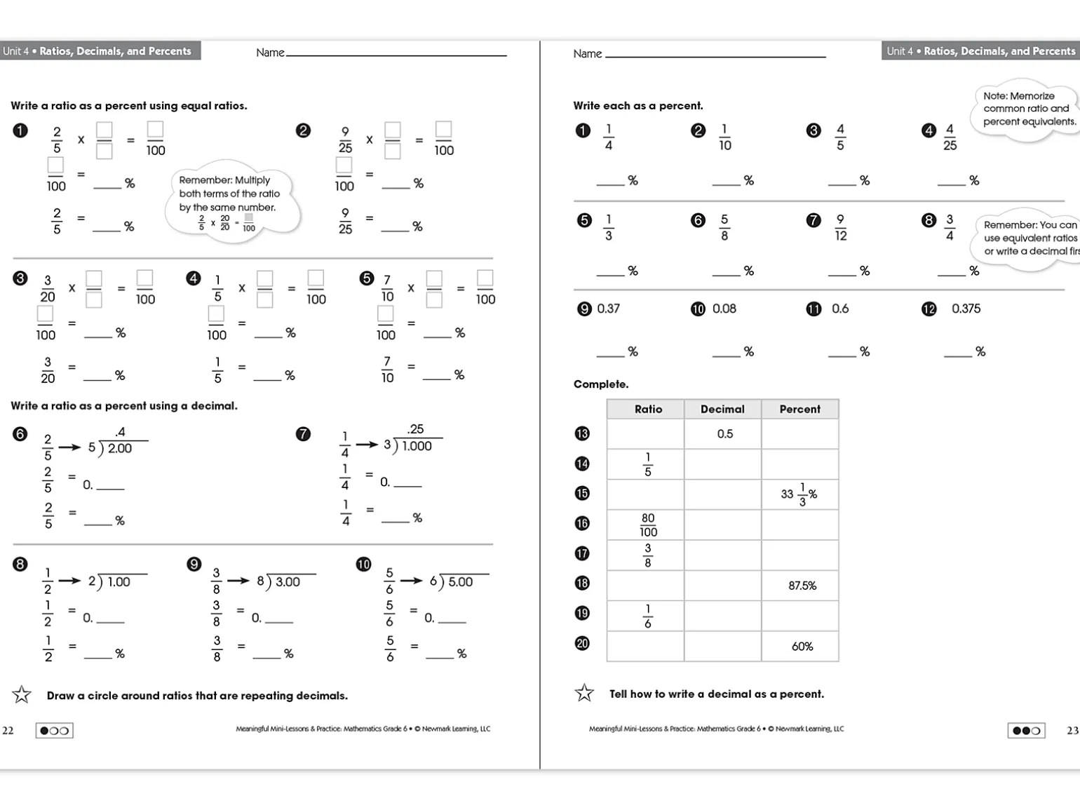 Mathematics Workbook - Gr. 6