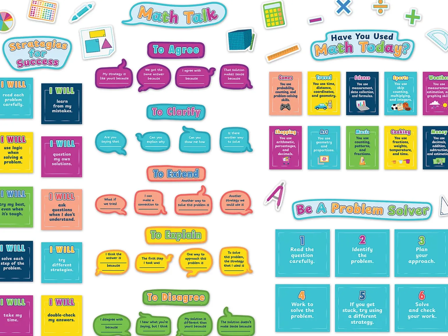 Math Talk Bulletin Board Set