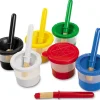 Mini No-Spill Paint Cups & Brushes - Set of 6