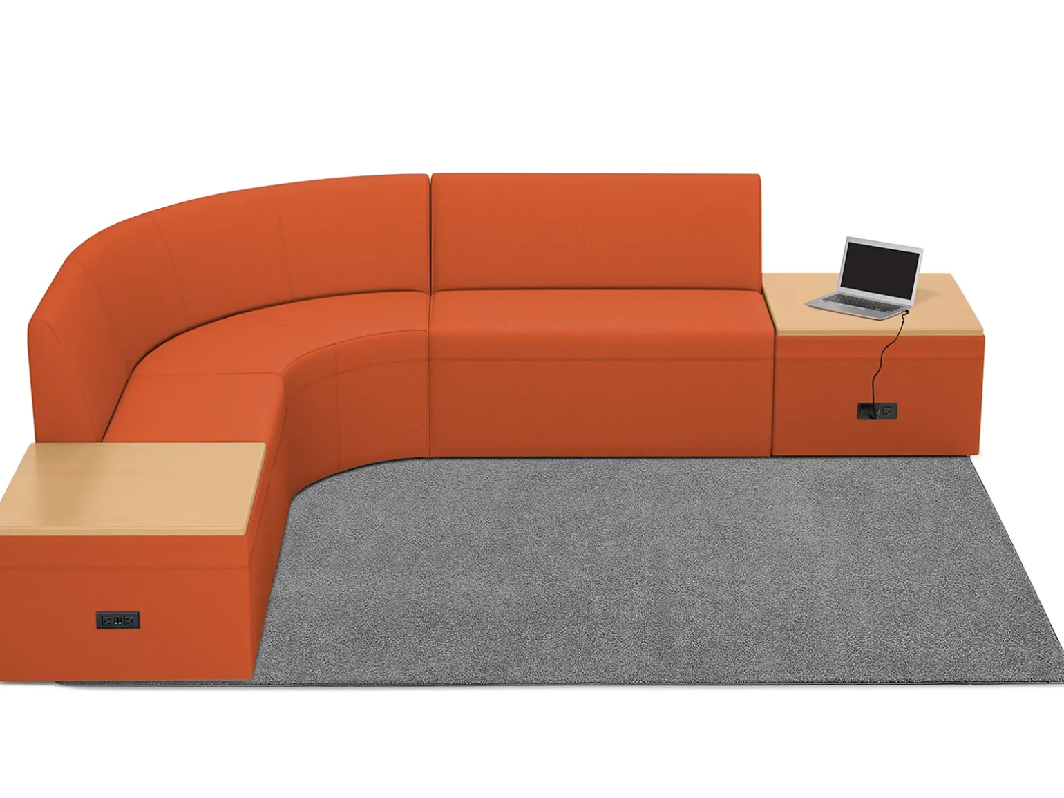 Modern Edge Couch & Powered Table Zone