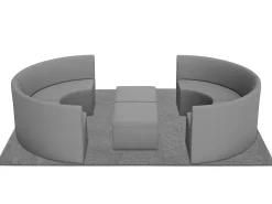 Modern Edge Curved Couch Gathering Zone