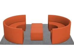 Modern Edge Curved Couch Gathering Zone