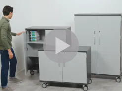 Modern Edge Mobile 4-Shelf Locking Storage Cabinet