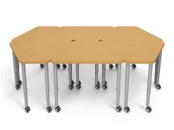 Modern Edge Mobile Trapezoid Student Desk