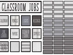 Modern Farmhouse Classroom Jobs Bulletin Board Set
