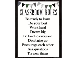 Modern Farmhouse Classroom Rules Poster