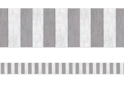 Modern Farmhouse Gray Striped Border