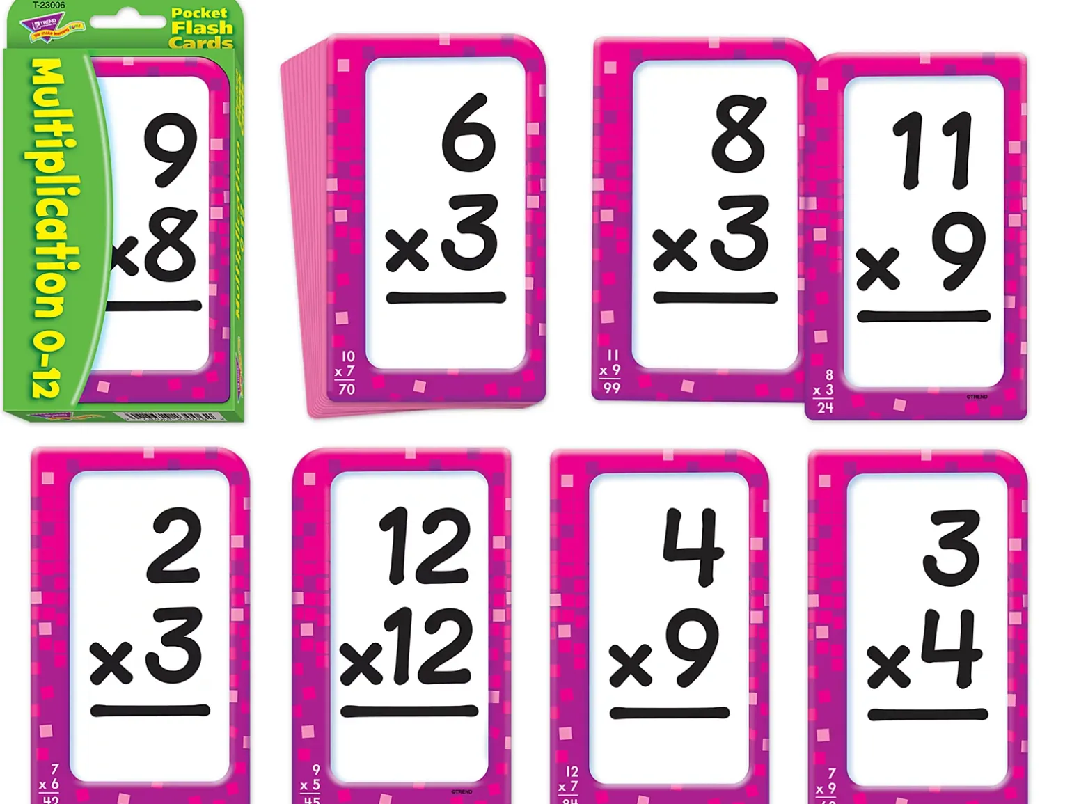 Multiplication 0-12 Pocket Flash Cards