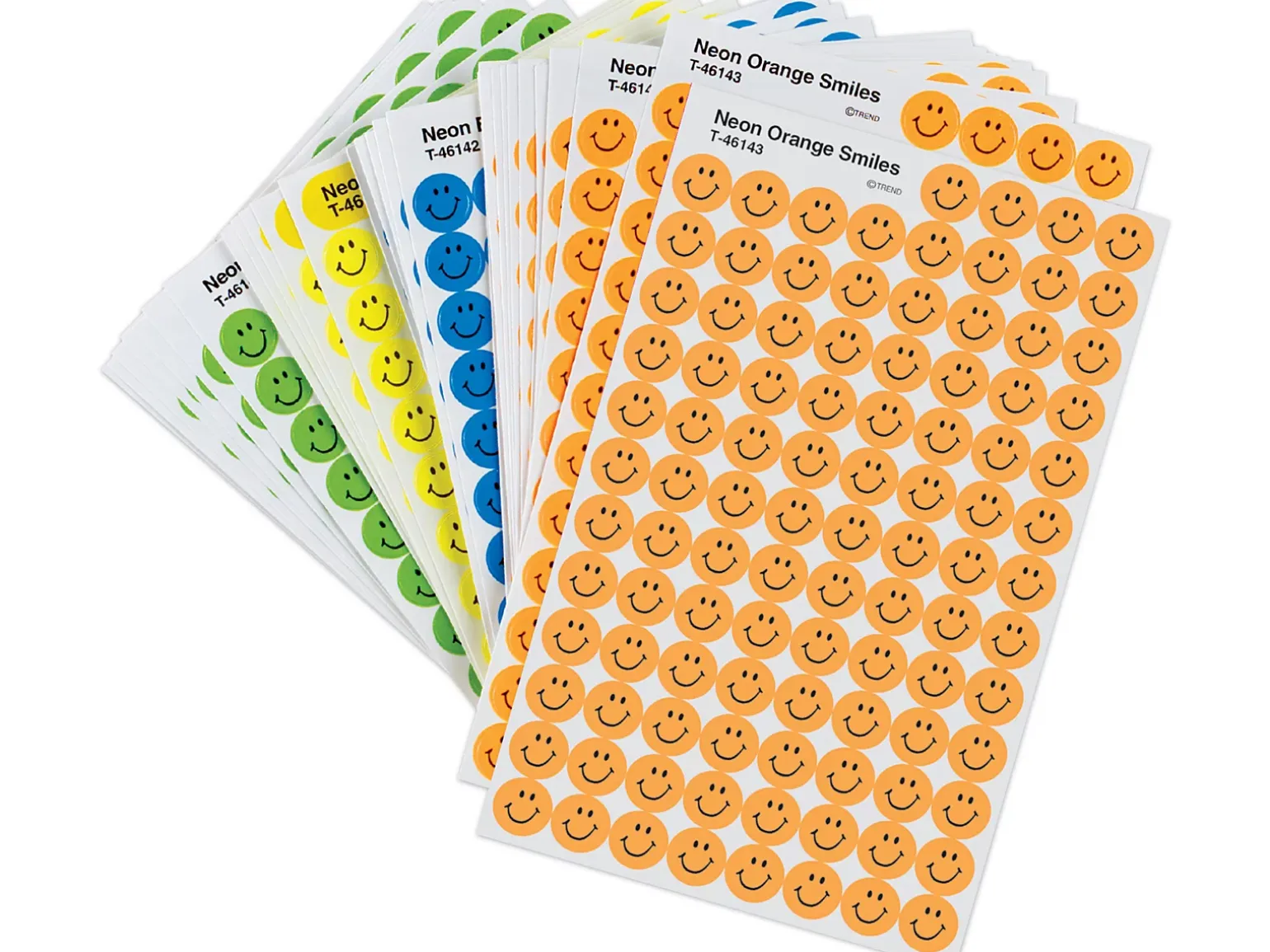Neon Smiley Face Mini Stickers - Variety Pack