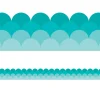 Painted Palette Turquoise Scalloped Border