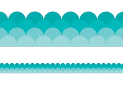 Painted Palette Turquoise Scalloped Border